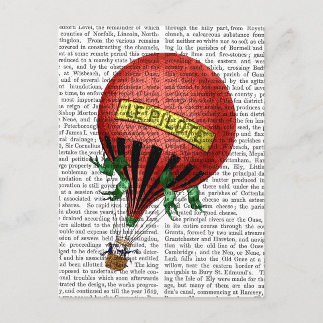 Jardin De Tuileries Hot Air Balloon Postcard (Front)