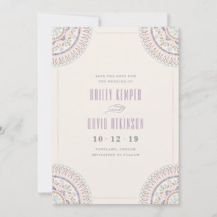 Jardin Mandala Save the Date Card - Orchid