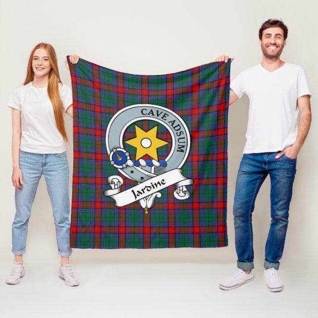 Jardine Dress Clan Badge Tartan Plaid Fleece Blanket (In Situ)