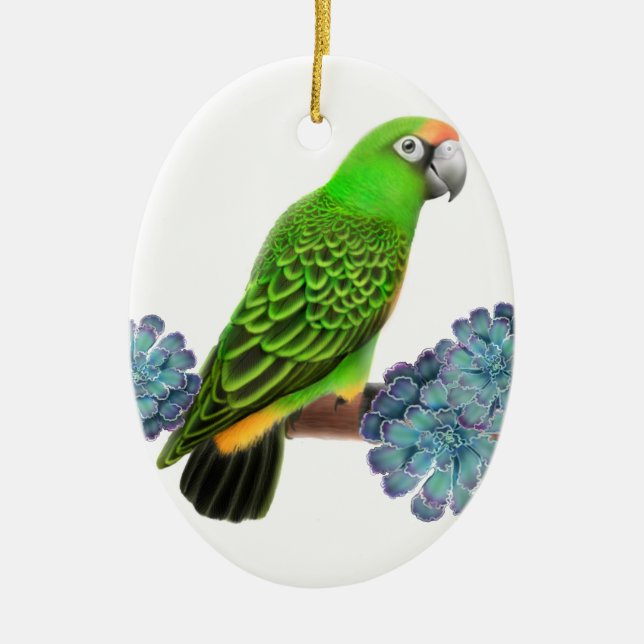 Jardine's Parrot Holiday Ornament (Front)