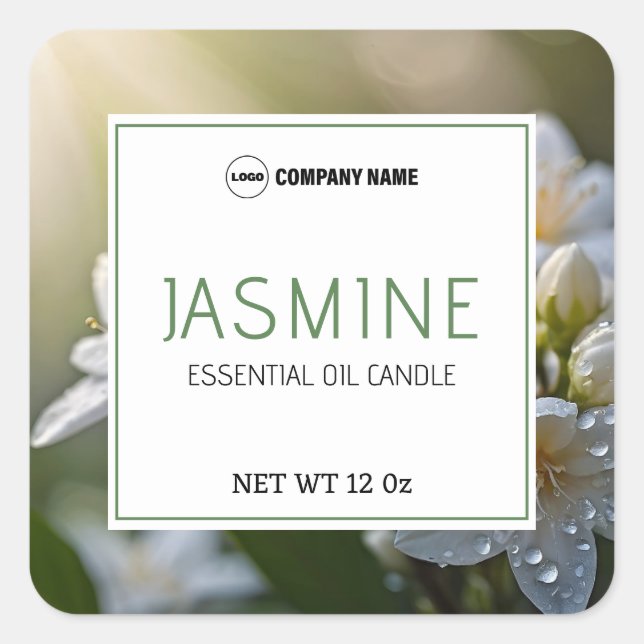 Jasmin Scent Candle Label Sticker (Front)