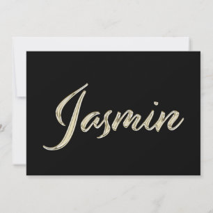Jasmin white gold Handwriting Card