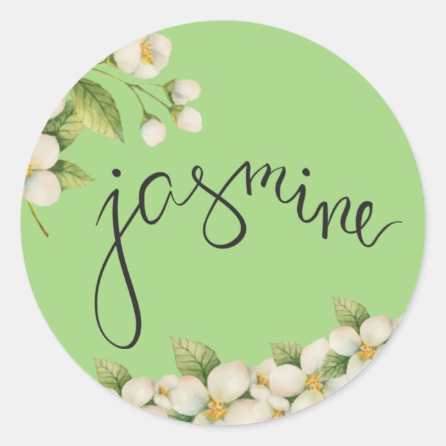 Jasmine blossom classic round sticker (Front)