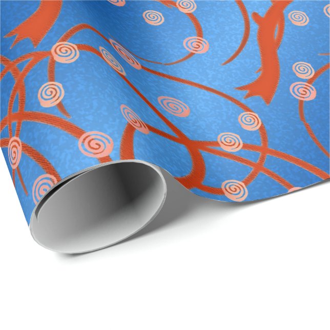 Jasmine Blue Wrapping Paper (Roll Corner)