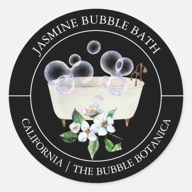 Jasmine Bubble Bath label (Front)