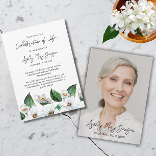 Jasmine Celebration of Life Photo Funeral Invitation