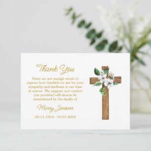 Jasmine Cross Sympathy Thank You Card