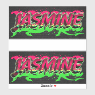 Jasmine First Name Graffiti Sticker