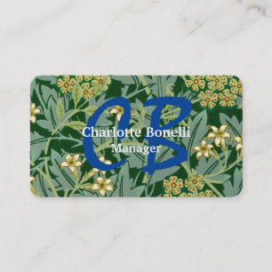 Jasmine Flower Professional Feminine Monogram Business Card