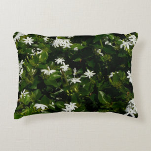 Jasmine Flowers Tropical Floral Botanical Decorative Cushion