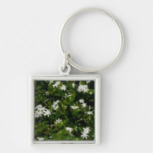Jasmine Flowers Tropical Floral Botanical Key Ring