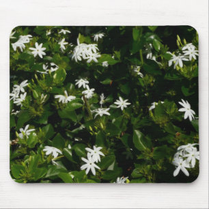 Jasmine Flowers Tropical Floral Botanical Mouse Pad