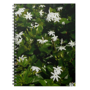 Jasmine Flowers Tropical Floral Botanical Spiral Notebook