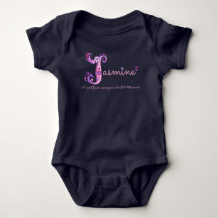 Jasmine girls name and meaning J baby apparel Baby Bodysuit