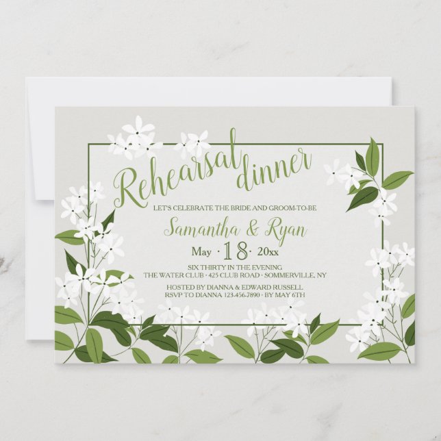 Jasmine Horizontal Invitation (Front)