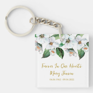 Jasmine Memorial Funeral Photo Keychain