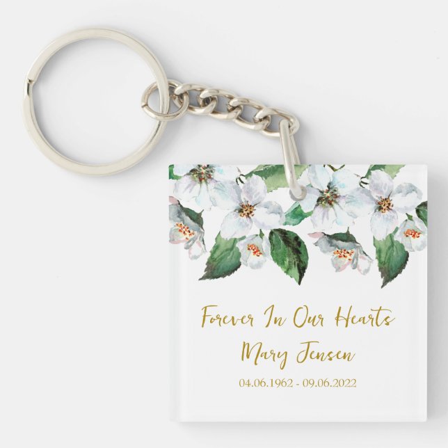 Jasmine Memorial Funeral Photo Keychain (Front)