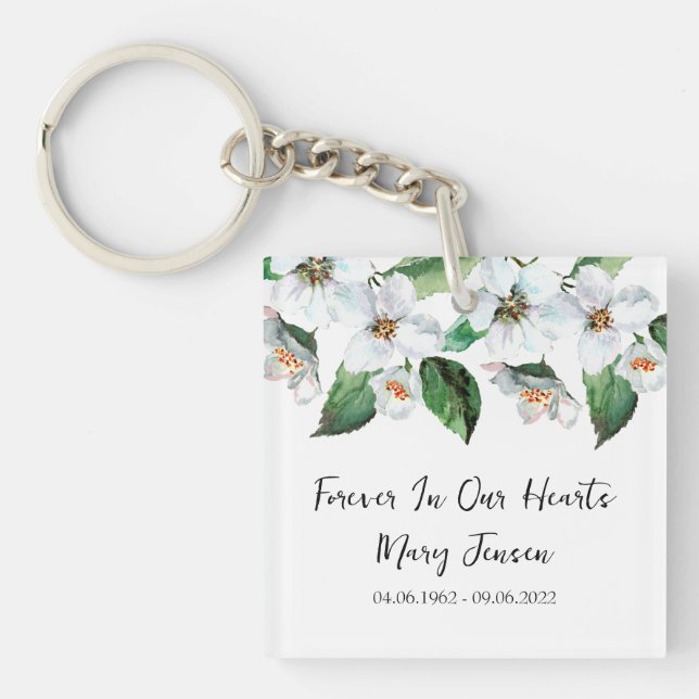 Jasmine Memorial Funeral Photo Keychain (Front)
