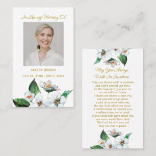 Jasmine Memorial Photo Funeral Prayer Card