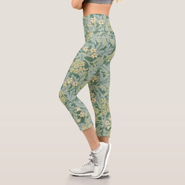 Jasmine pattern by William Morris  Capri Leggings (Left)