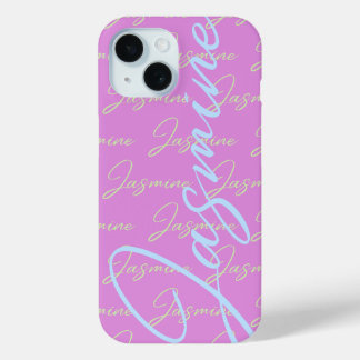 Jasmine Repeating Name Pattern  iPhone 15 Case