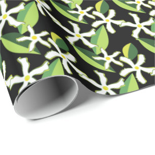 Jasmine Retro Floral Abstract Pattern Wrapping Paper