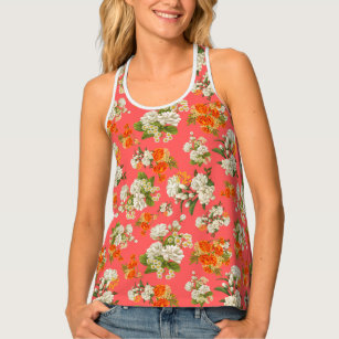 Jasmine Rue Chamomile Coral Red Tank Top