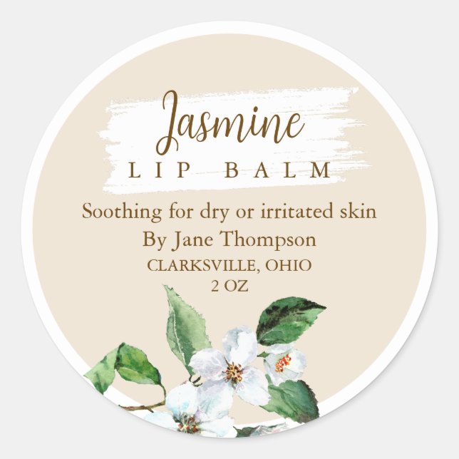 Jasmine Salve / balm / Soap Label (Front)