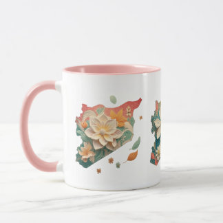 Jasmine Syria Map خريطة سوريا ياسمين Mug