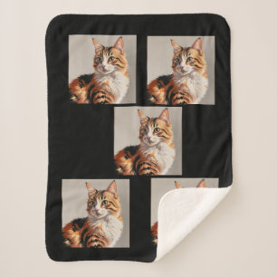 Jasmine the Calico cat painting Sherpa Blanket