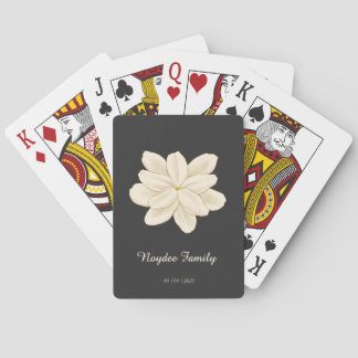 Jasmine White Flower Elegant Name Playing Cards