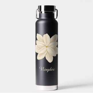 Jasmine White Flower Elegant Name Water Bottle