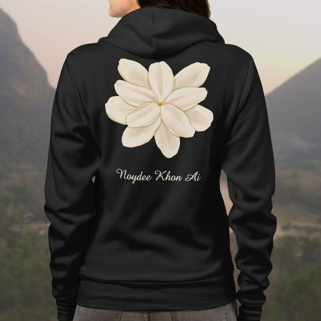 Jasmine White Flower Name Front and Back Hoodie (Creator Uploaded)