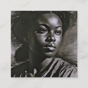 “Jasmine” Women In Charcoal Square Business Card