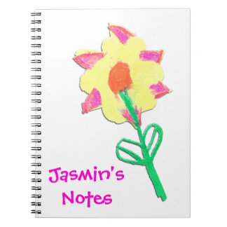Jasmin's Flower Art by Kids Personalised Custom Notebook