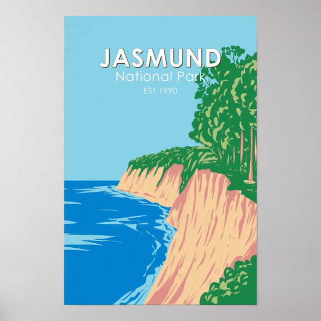 Jasmund National Park Chalk Cliffs Germany Vintage Poster (Front)