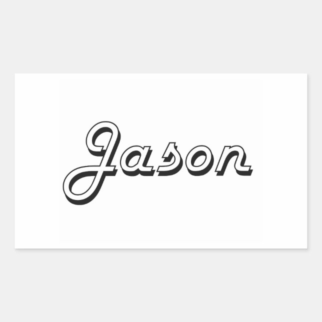 Jason Classic Retro Name Design Rectangular Sticker (Front)