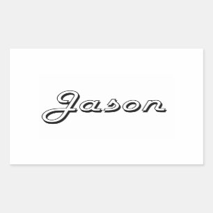 Jason Classic Retro Name Design Rectangular Sticker