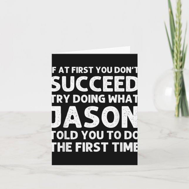 Jason Gift Name D Birthday Funny Christ T Shirt  Card (Front)