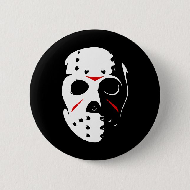 Jason Hockey Mask Halloween Friday 13th  6 Cm Round Badge (Front)
