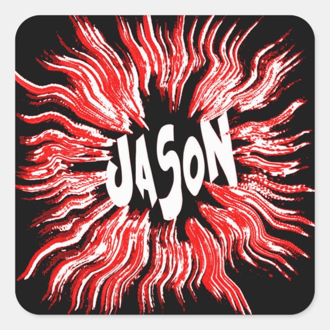 Jason Name Star Art Square Sticker (Front)