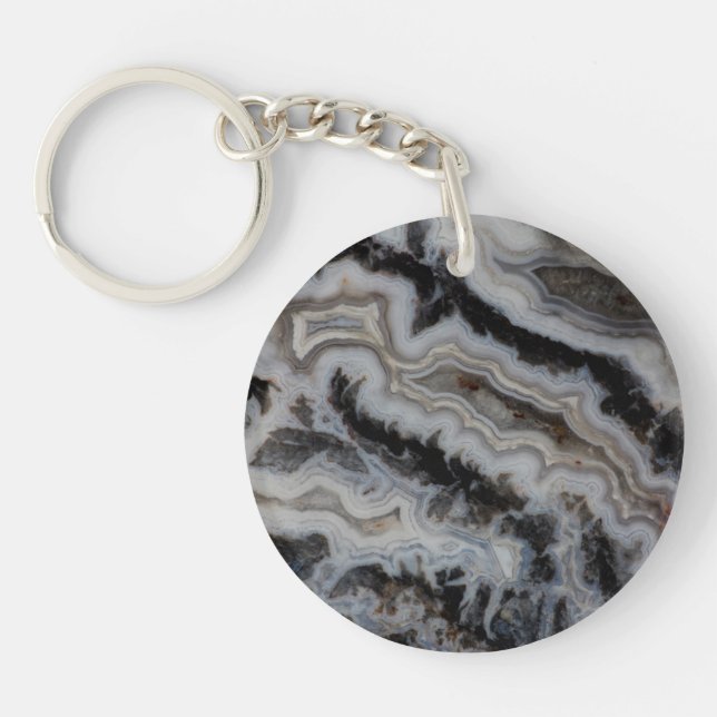 Jasper Agate Mixed Slab Key Ring (Front)