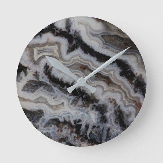 Jasper Agate Mixed Slab Round Clock (Front)