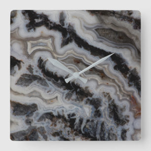 Jasper Agate Mixed Slab Square Wall Clock