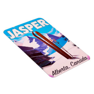 Jasper Alberta Canada travel poster Magnet