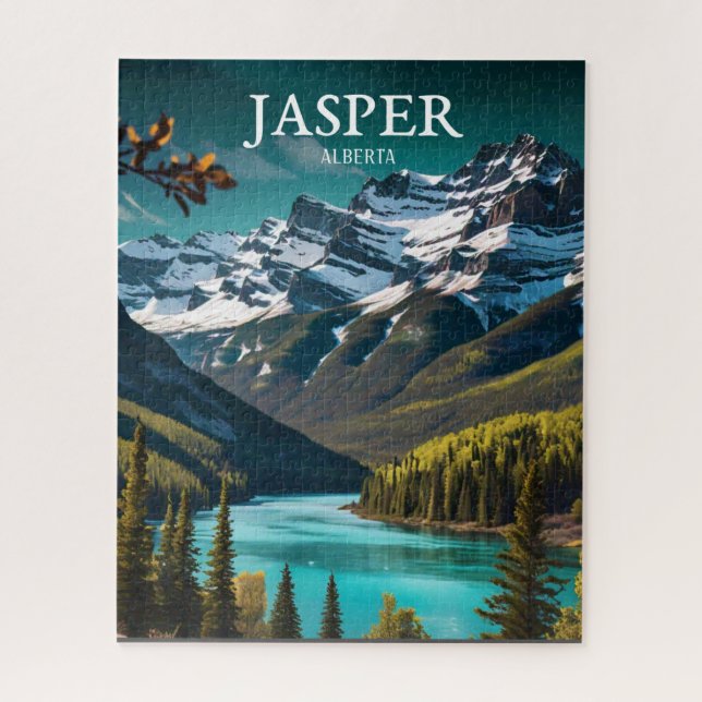 Jasper | Alberta Travel Vintage Retro Jigsaw Puzzle (Vertical)