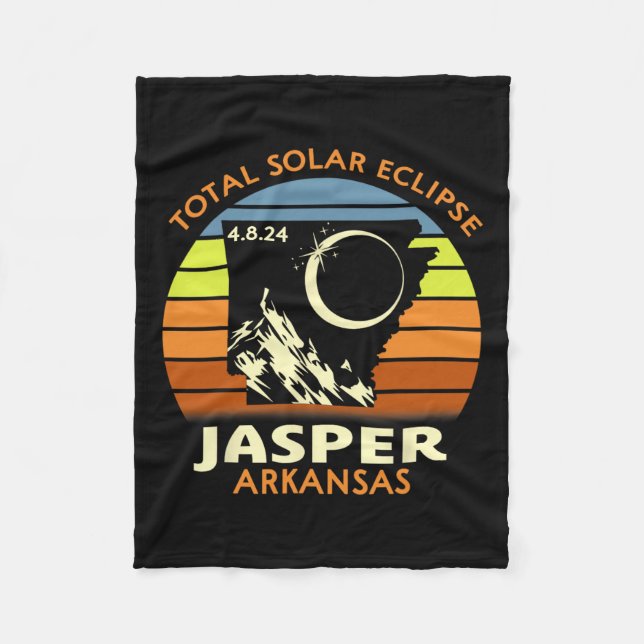 Jasper Arkansas Total Solar Eclipse 2024  Fleece Blanket (Front)