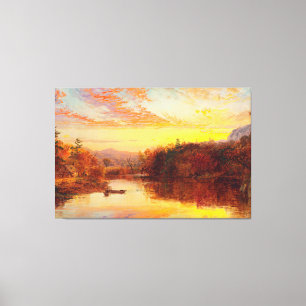 JASPER F. CROPSEY - Sunset on Greenwood Lake 1877 Canvas Print