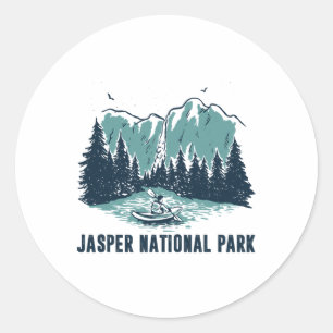 Jasper Mountain Alberta Canada Jasper National Par Classic Round Sticker