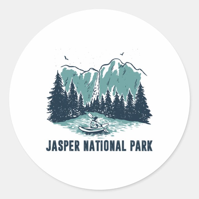 Jasper Mountain Alberta Canada Jasper National Par Classic Round Sticker (Front)